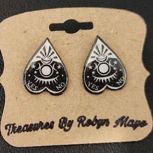 Ouija Board Planchette Stud Earrings-Valentine's Day Gift Alert!